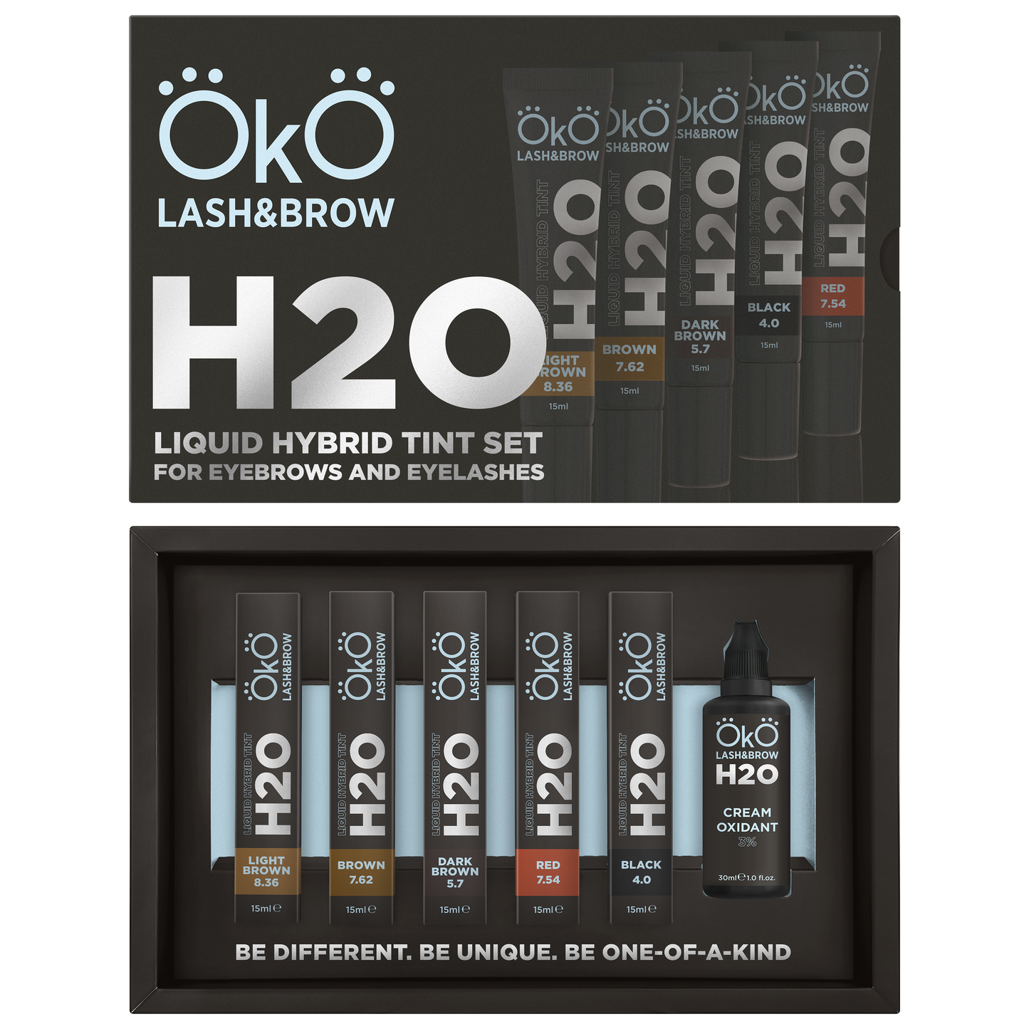 OKO Υβριδική Βαφή Φρυδιών & Βλεφαρίδων H2O – Set (15ml)