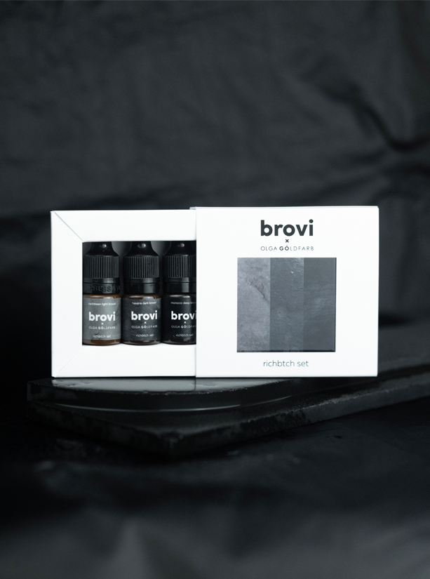 The RichBtch Set - Brovi inorganic (mineral) pigment set φρυδιών (3x5ml)