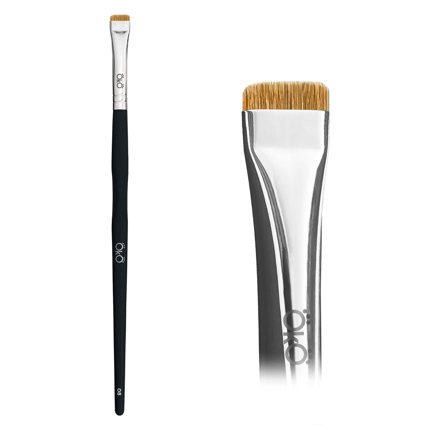 OkO Lash & Brow Flat Brush #8 – Black Edition