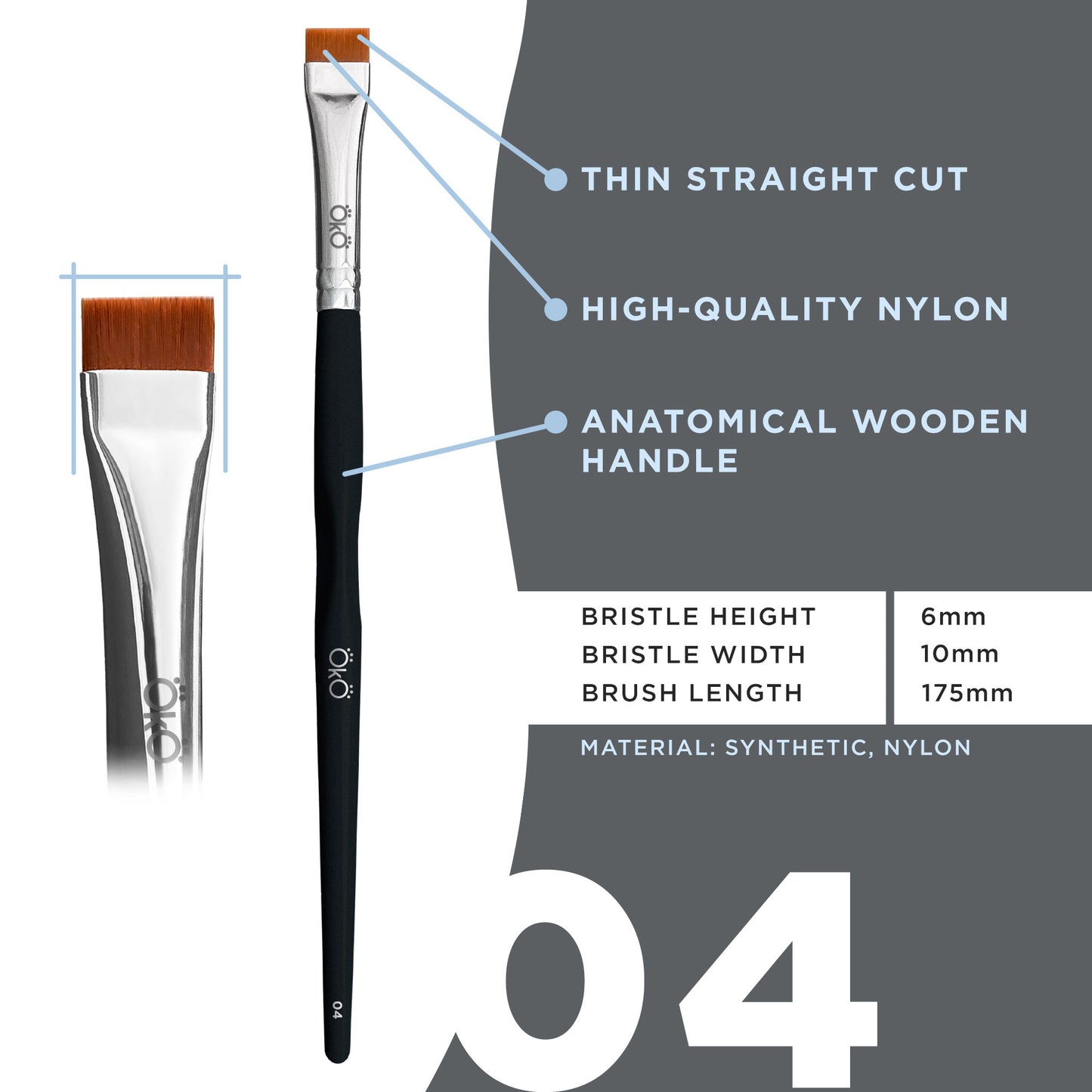 OKOFlat Πινέλο  #4 BLACK EDITION