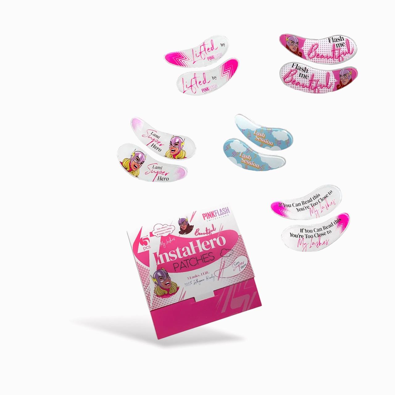 PINK FLASH INSTAHERO PATCHES (5 ΖΕΥΓΑΡΙΑ)