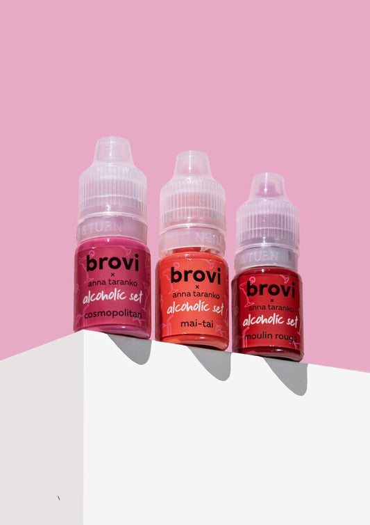Anna Taranko Alcoholic Set – Brovi Hybrid Lip Pigments (3x5ml)