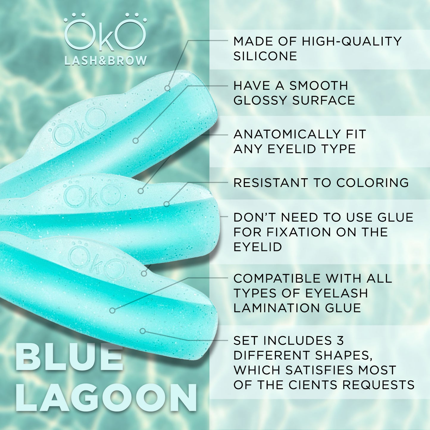 OKO Lash Lifting Pads - Blue Lagoon (3 Ζευγάρια)