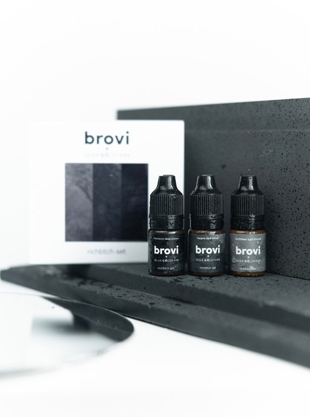 The RichBtch Set - Brovi inorganic (mineral) pigment set φρυδιών (3x5ml)