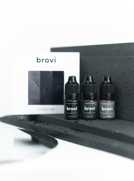 The RichBtch Set - Brovi inorganic (mineral) pigment set φρυδιών (3x5ml)