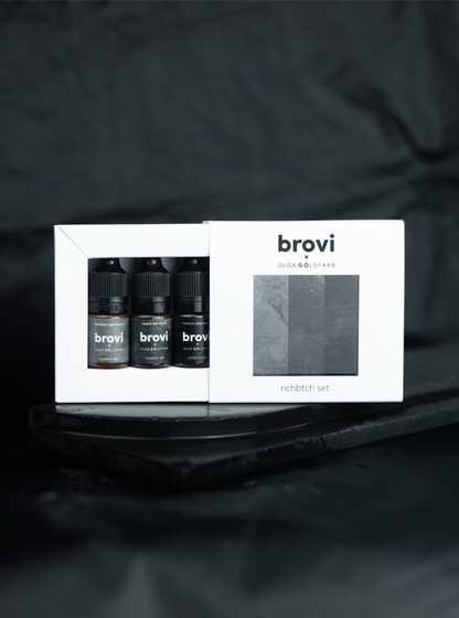 The RichBtch Set - Brovi inorganic (mineral) pigment set φρυδιών (3x5ml)